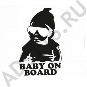 Наклейка Baby on Board черный 12х17