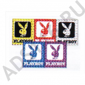 Наклейка PLAYBOY (голография) ассорти 6х7