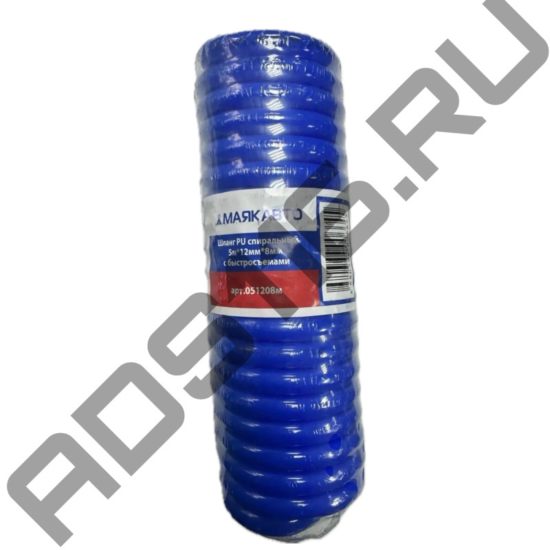 Шланг для продува с быстросьемом PU 5м 12*8мм 60шт/