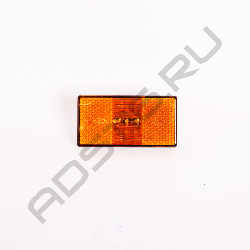 Фонарь маркерный 12/24V светодиод (ТОНКИЙ) желтый круглый разьем /60шт