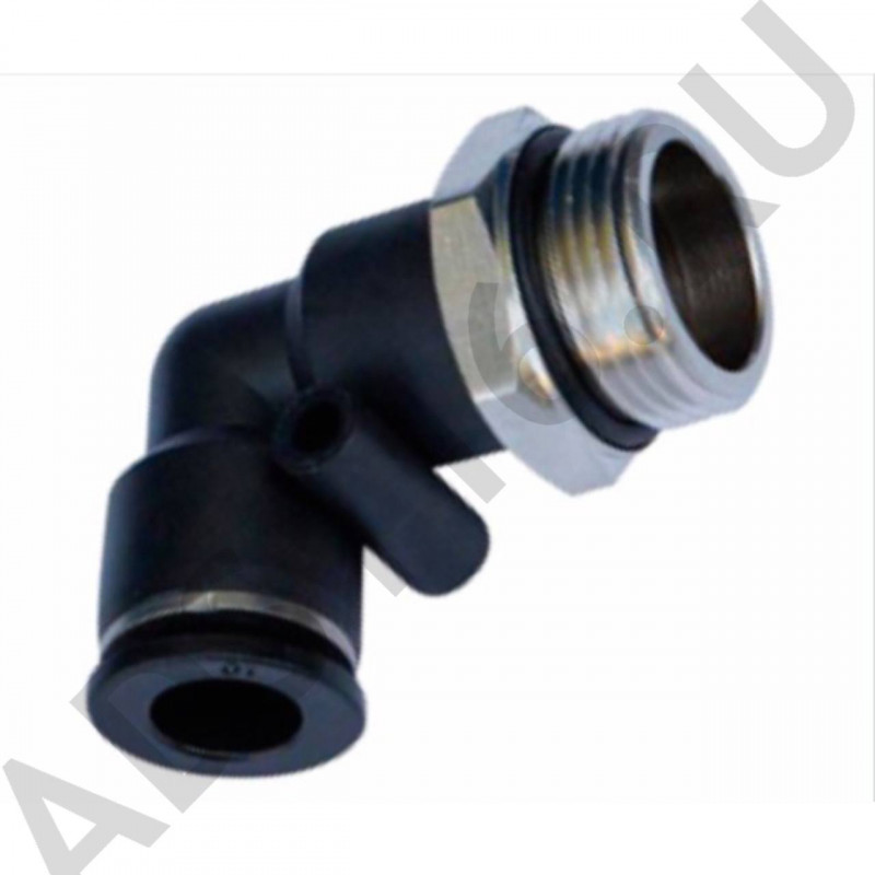 Фитинг угловой пластиковый наружняя резьба М16 D 8/ CR-112