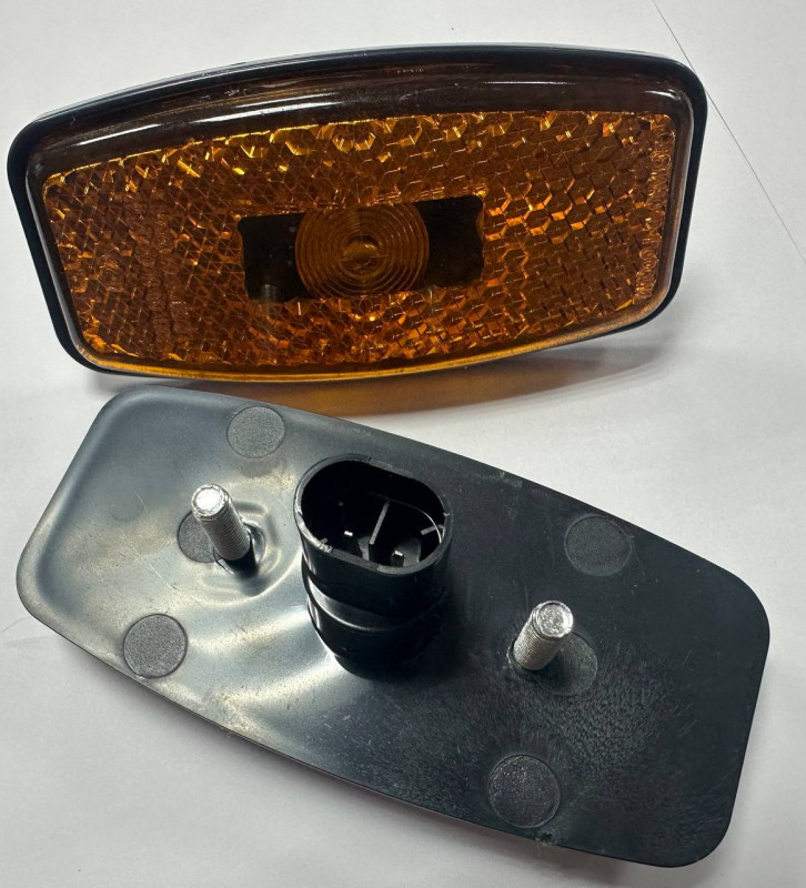 Фонарь габаритный ФБГ желтый (светодиодный)12/24В с овальным разъемом L-50 без кронштейна 60шт./