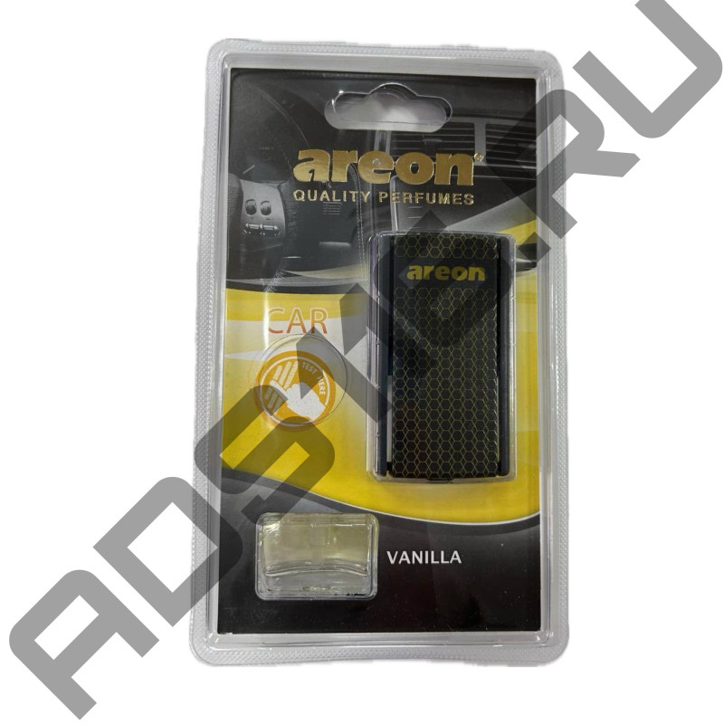 Освежитель воздуха "Аreon CAR BOX BLACK STYLE" на дефлектор, Vanilla/Ваниль