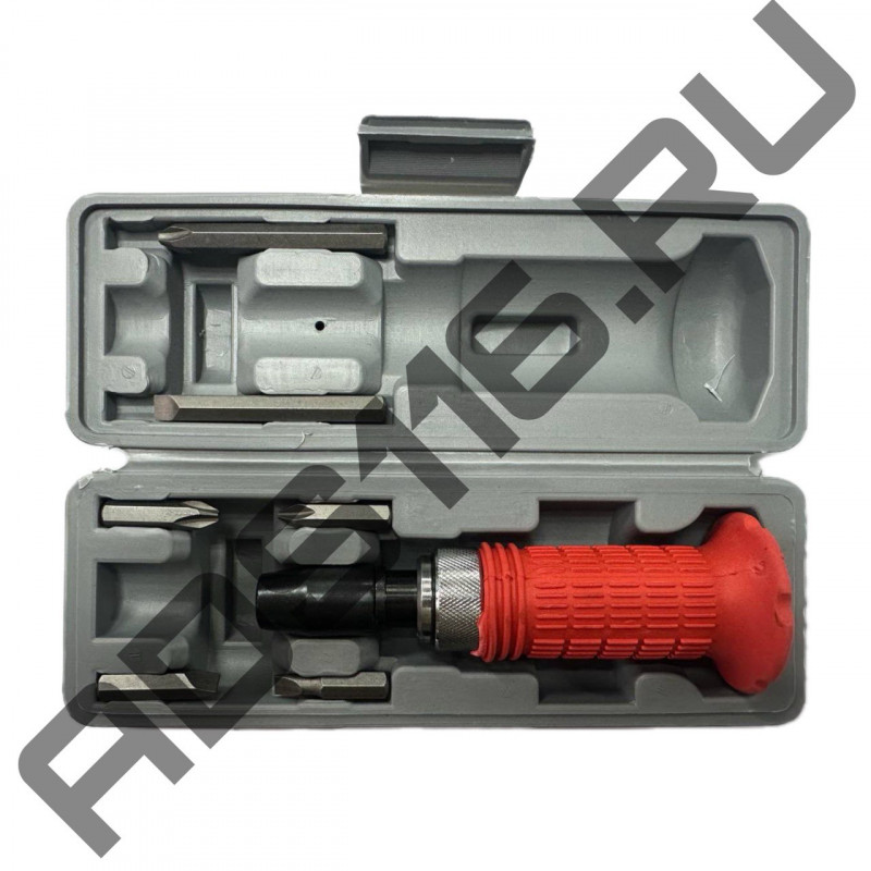 Отвертка ударная с красн.резин.ручкой