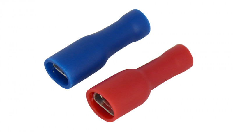 Клемма МАМА 6.3 изолированная полностью красная 100шт/