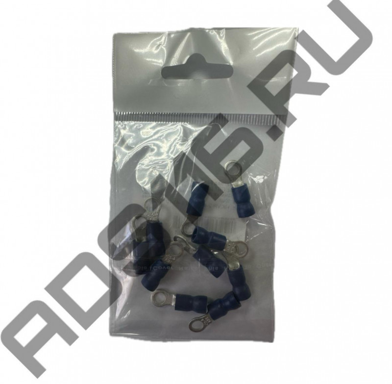 Клемма под болт D=4 луженая с изоляц.ПВХ (пр.от0,50 до 1,50мм) красная уп.10шт