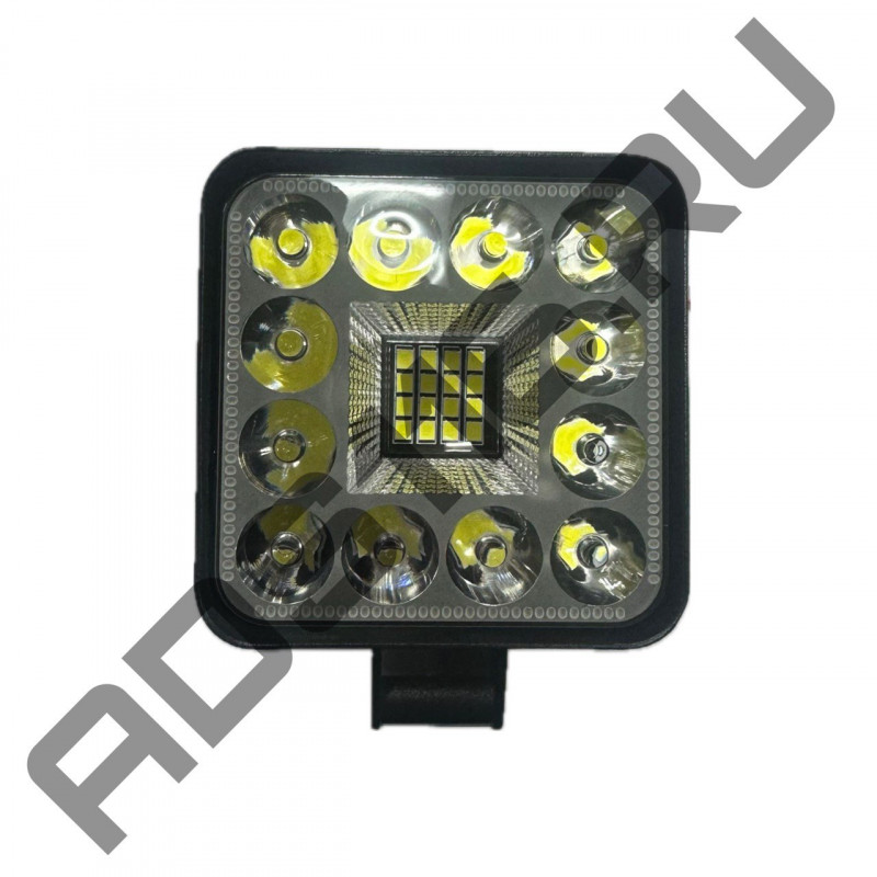 Фонарь рабочего света 12/24v (84х84х20 мм.) 12 диодов+16SMD квадратный*