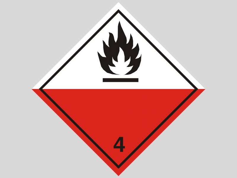 Наклейка Опасный груз (знак отходов 4 класса) 30*30