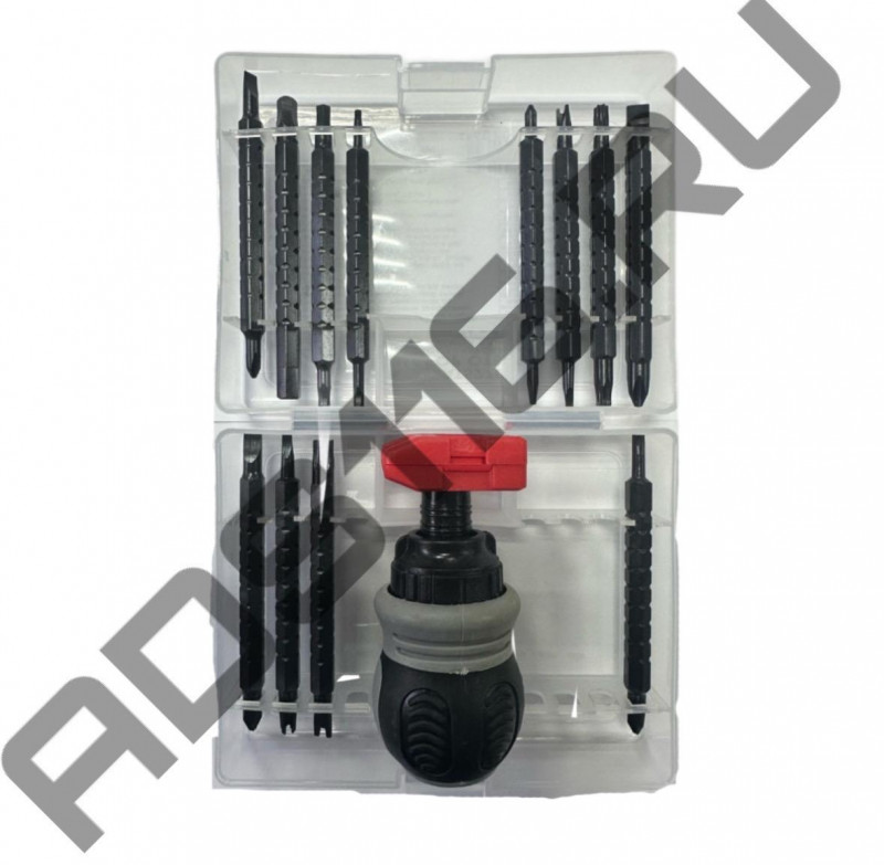 Отвертки набор 26 в1 (трещетка с реверсом/кейс пластик/14 предм)